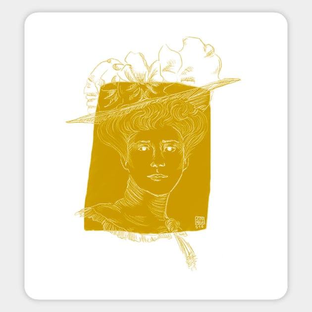 Gibson Girl Sticker by Zosmala